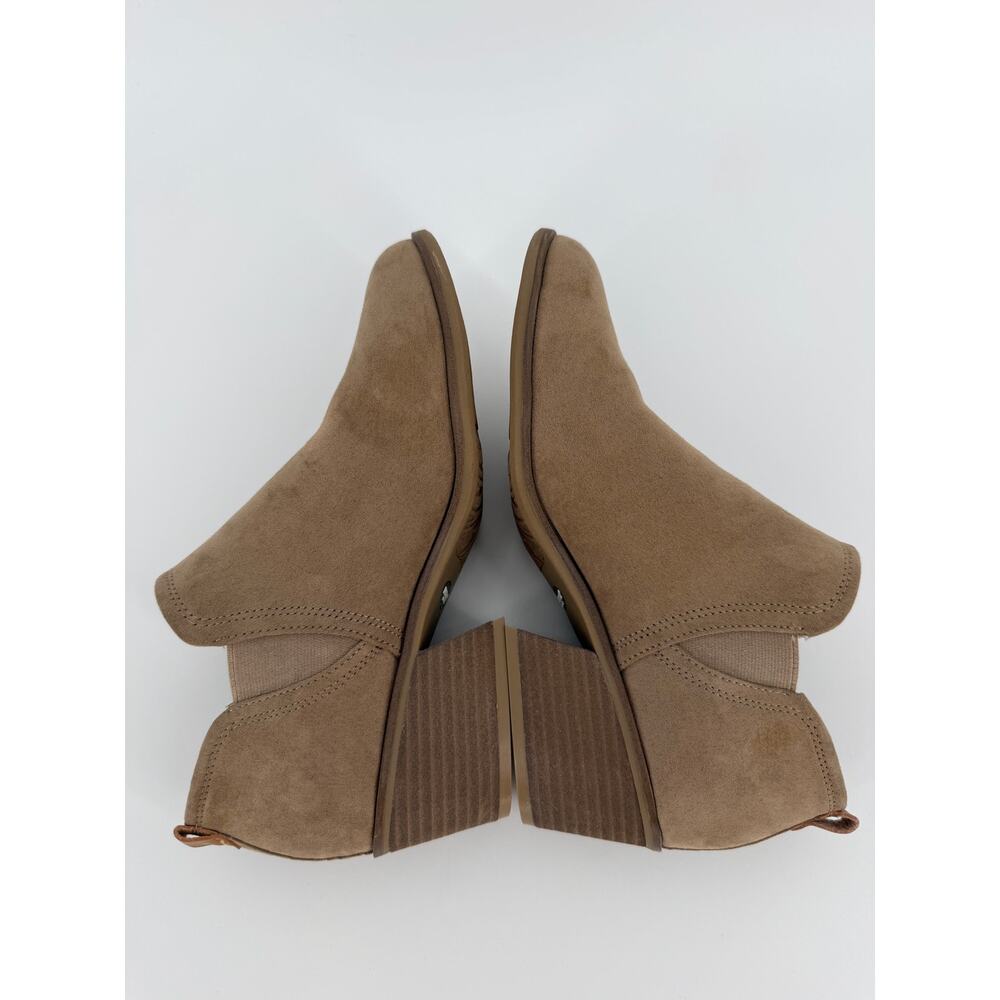 Dr Scholls Womens 9M Taupe Faux Suede Chelsea Ankle Boots Block Heel Booties - Picture 4 of 7